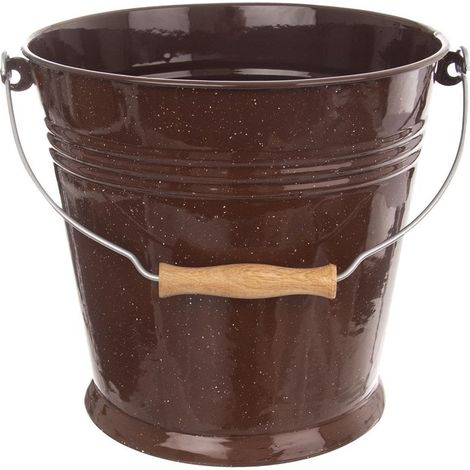 Seau alimentaire en acier inoxydable marron de 10 litres (1/3)