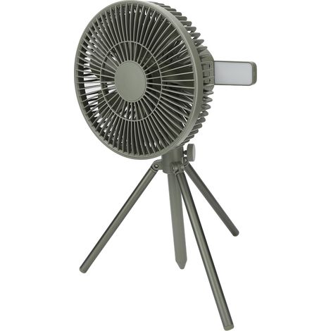 Ventilateur de camping portable, rechargeable par USB, fonctionne sur piles, avec trépied pour une utilisation intérieure et extérieure, vert olive (1/5)