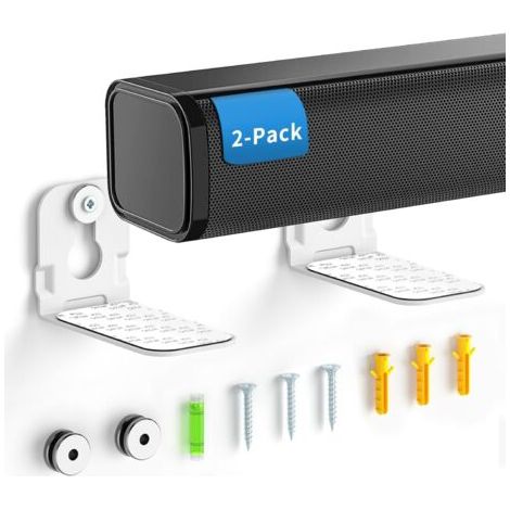 QORVA-Lot de 2 supports muraux universels pour barre de son Samsung, Sony, LG et autres, blancs