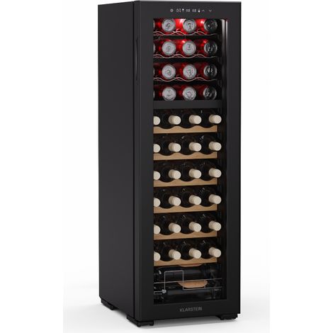 Klarstein Bovella 44 Duo+ - Frigorifero per vini 2 in 1 44 bottiglie 2 zone 9 ripiani Touch (1/5)