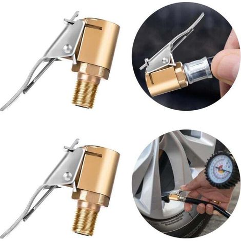 UlisemMandrin pneumatique avec Clip Adaptateur, 2 Jeux de gonfleur de Pneu avec connecteur barbelé pour réparation de Tuyau Valve de mandrin à air à débit Ouvert 1/4" sans Fuite Adaptateur (A) (1/4)