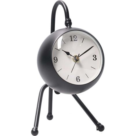 Orologio da Tavolo 12x13xh21,5 cm in Metallo Nero (1/5)