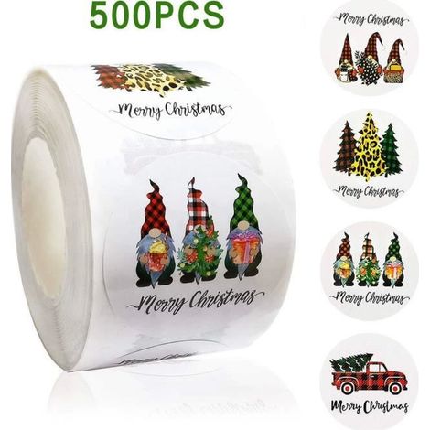 Weihnachtsaufkleber – Runde Haftetiketten – 500 Stück – 2,5 cm – Kraftpapier