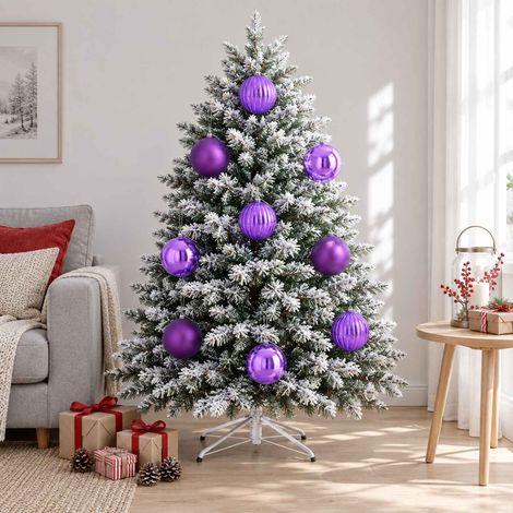 vidaXL Lot de boules de Noël XXL 4 pc Lilas Ø 20 cm Plastique (1/5)