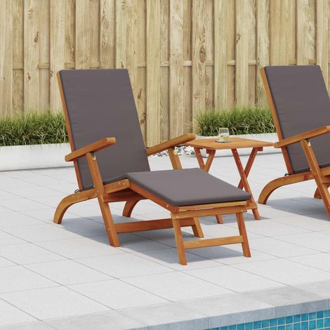 vidaXL  Reclining and Folding Sunlounger  Folding 2 pcs Dark Grey