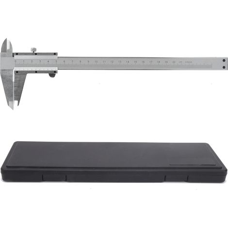 Pied à coulisse en acier inoxydable avec molette de réglage fin, outil de mesure industriel 0‑200mm (1/5)