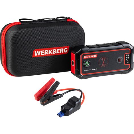 WERKBERG AL005 1500A/2500A 23800mAh arrancador port谩til, bater铆a externa, cargador inal谩mbrico N
