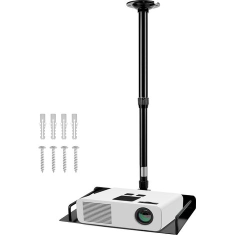 Support de projecteur pour Montage au Plafond avec Guide-câble intégré, réglable en Hauteur de 38 à 60 cm - capacité de Charge 3 kg - pour projecteurs et caméras (1/5)