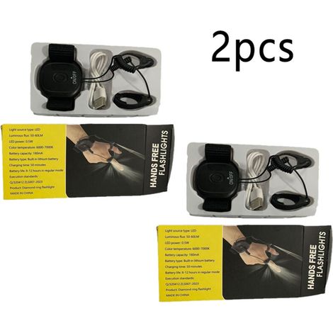 uds lámpara LED recargable para poignet, carga magnética sin hilo, luz giratoria de 360°, ideal para el campo de pie, paseos con chien, reparación de automóviles, pêch