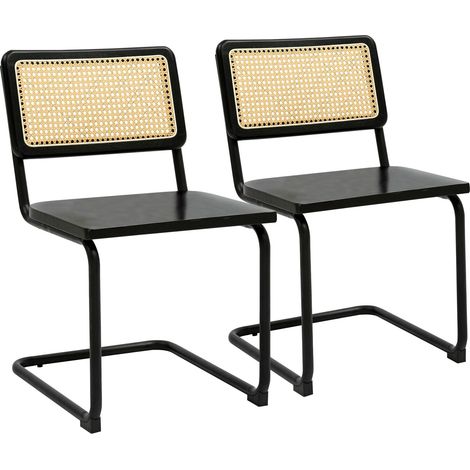 Lot de 2 chaises en métal et bois noir (1/5)