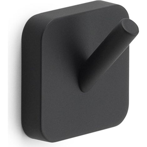 Set 2 Appendiabiti Bagno Nero Opaco Fissaggio Viti O Biadesivo  Tahiti