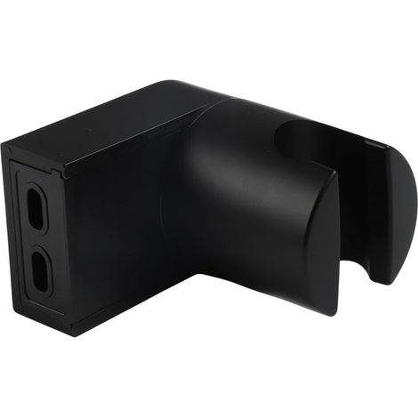 Support mural réglable noir mat avec grand angle de rotation pour pommeau de douche à main de salle de bain 4x7x6,5cm (1/5)