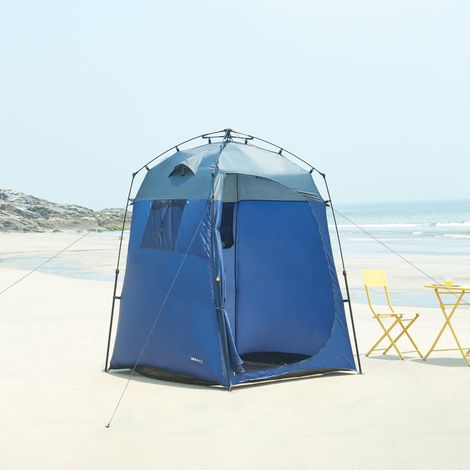 Pop-Up Duschzelt Ayas 150x150x200 cm Blau/Grau [pro.tec]