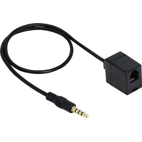 3,5-mm-TRRS-Stecker auf RJ9-4P4C-Buchse-Verlängerungskabeladapter für Telefonleitungen (1/4)