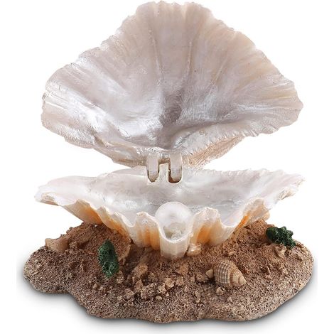 Décoration fantaisie pour aquarium décoration de coquille de réservoir de poissons pliable décoration d'activité d'aération de récif de corail 9.36.59cm blanc 1 pièce (1/2)