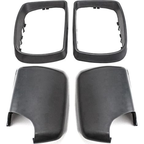Geeignet für schwarze Auto-Rückspiegelabdeckungen, Seitenspiegelgehäuse mit Ersatzrahmen, kompatibel mit E53 X5 2000-2006.