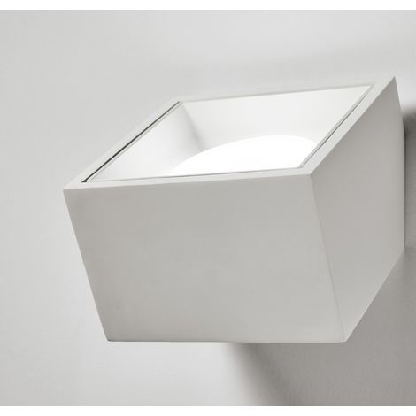 TECNICO Lampada da parete in gesso per illuminazione indiretta. Elemento in alluminio verniciato bianco opaco. Dotata di portalampada GX53