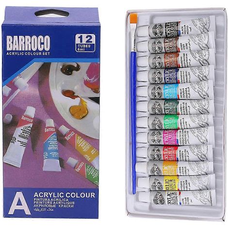 Acrylpigment-Pinselset, 12-teilig, Handpinsel für Wandmalerei, reichhaltige Pigmentkombination