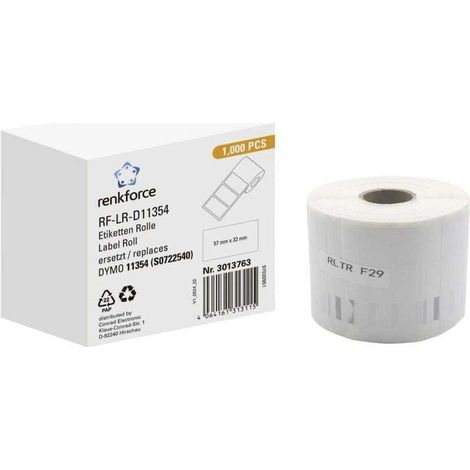 Trywise Rouleau d'étiquettes compatible remplace DYMO DYMO 11354, S0722540 57 x 32 mm papier blanc 1000 pc(s) fixatio (1/2)