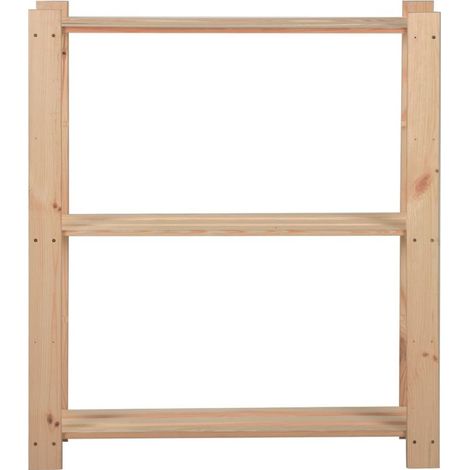 Estantería de almacenamiento de 3 niveles, 80 x 28,5 x 90 cm, madera maciza de pino. (1/5)
