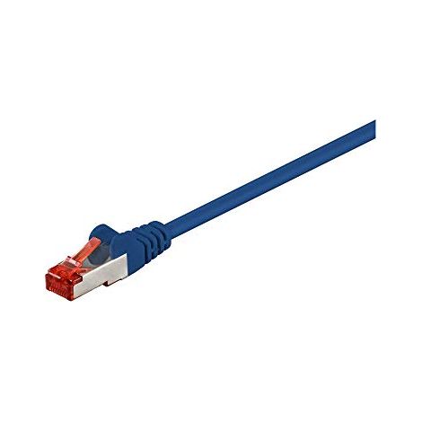 CAT 6 cavo patch, S/FTP (PiMF), blu, 15 m, conduttore di rame (CU), guaina del cavo senza alogeni (LSZH). Lunghezza del Cavo 15 m (1/2)
