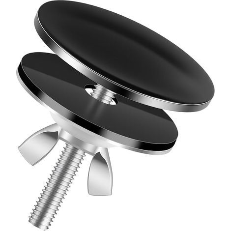 Cache-trou d'évier en acier inoxydable noir 5,1 cm pour prévention des fuites (1/5)