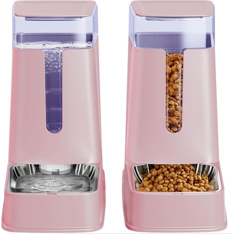 Kit di distributori d'acqua automatici per gatti e cani (confezione da 2) — 3,8 litri — Adatto a cani di taglia piccola, media e grande (1/5)