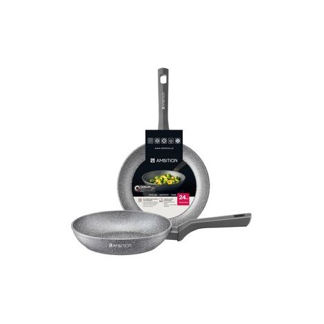 Poêle à frire de 24 cm avec revêtement en pierre Qualum Basic Stone Edition - Cuisson et nettoyage faciles