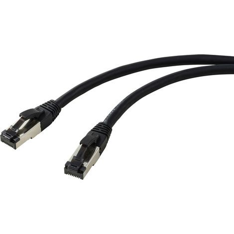 Renkforce RF-7106484 RJ45 réseau informatique Câble réseau, câble patch CAT 8.1 S/FTP 3.00 m noir 1 (1/4)