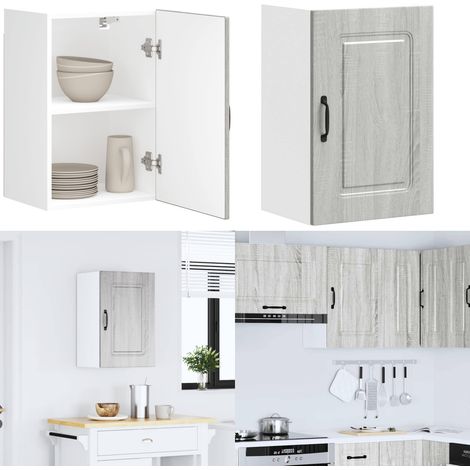 Mueble de pared de cocina Kalmar madera ingeniería sonoma gris - Gabinete de pared - Almacenamiento