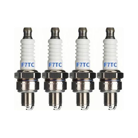 4 pièces-Convient pour bougie d'allumage F7TC, moteur 4 temps, pièces de tondeuse à gazon, micro-accessoires, générateur, pompe à eau, outils de jardin -F7TC (1/3)