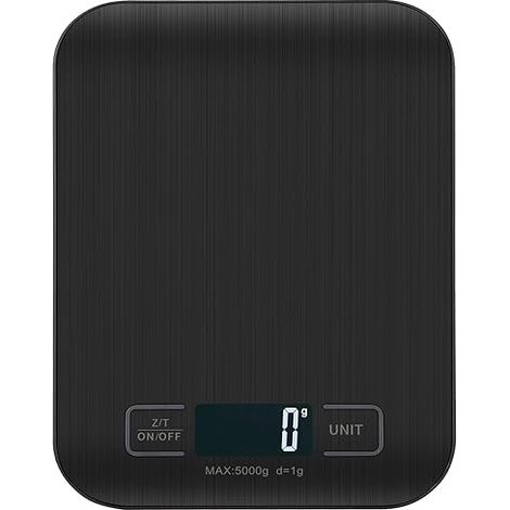 APEX Balance de cuisine électronique professionnelle 5 kg - précise au gramme près, avec écran LCD et fonction tare, noire (1/5)