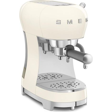 Smeg – Cafetière expresso 15 bars crème – Système de chauffe Thermoblock – Réservoir amovible 1.1L – ECF02CREU