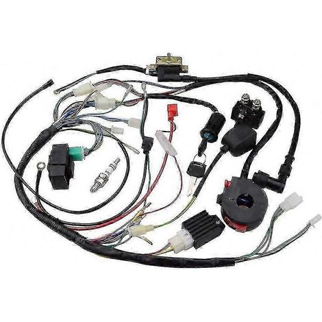 Kit de faisceau de bobine d'allumage compatible avec les VTT 150cc, 200cc et 250cc, comprenant l'ensemble interrupteur, le redresseur et le CDI. (1/4)
