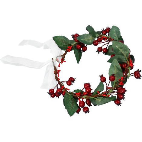 Fabric Christmas Wreath, Simple and Elegant Elastic Headpiece for Women (1/5)
