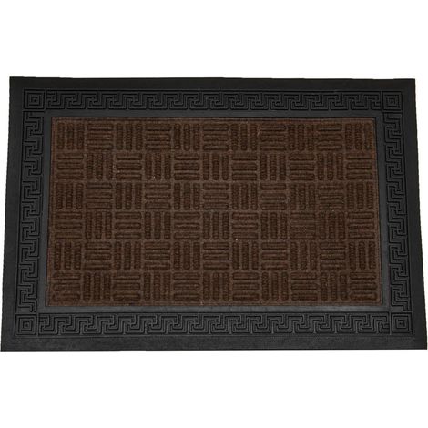 Non Slip Floor Door Mat Kitchen Washable Rug Large Washable Hallway BROWN (1/2)
