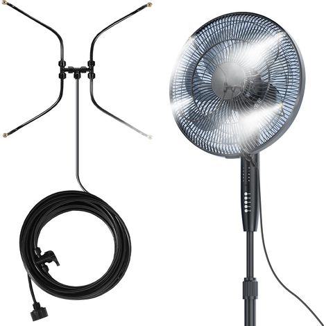 Brumisateur Exterieur, Sprühnebel Kühlung Set für Lüfter, Lüfter MIsting Kit mit 5 Messing Nebeldüsen, Brumisateur Terrasse Système de Refroidissement de Brumisation pour Patio Jardin Serre (1/5)