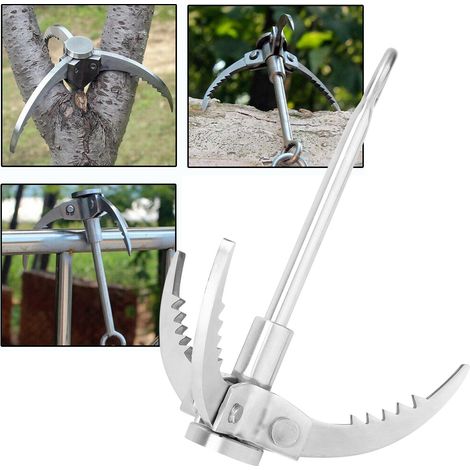Grappin Escalade 3 Pointes Acier Inox - Outil Pliable Randonnée Montagne (1/5)