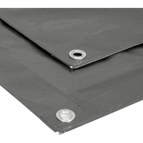 1 Bâche 2x3m Gris, Imperméable PE 280g/m², Œillets Renforcés, Protection Bois Extérieur