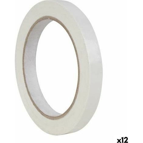 Cinta Adhesiva Apli 66 m 12 mm Blanco PVC (12 Unidades) (1/2)