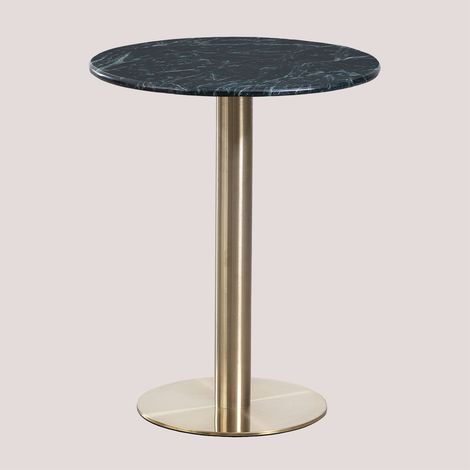 Mesa de Bar Redonda en Mármol Cosmopolitan SKLUM         Oro champagne    