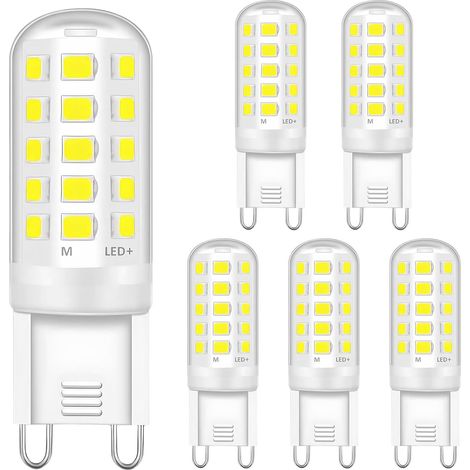 Ampoule LED G9, 4W Ampoules Led Blanc Froid 6000K Équivalent 40W Ampoule Halogène, 400LM Ampoule G9 Led, Sans Scintillement, Non-dimmable, Lampe Led pour le Salon, Chambre, Cuisine, Lot de 6 (1/5)