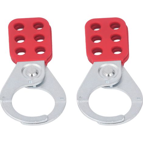 Lot de 2 moraillons de sécurité pour étiquettes de consignation, 1,5 pouce, 6 trous, en acier galvanisé industriel (1/5)