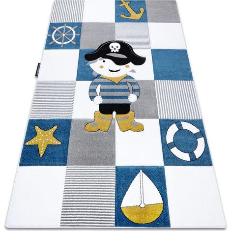 Kinderteppich PETIT CORSAIR PIRAT ANKER SCHIFF blau blue 180x270 cm