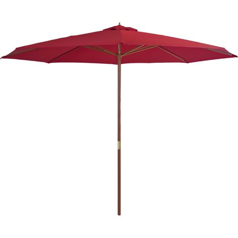 Sombrilla con palo de madera 350 cm burdeos 020008128