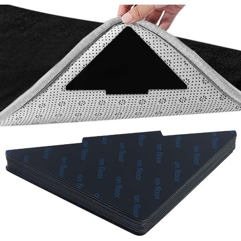Set mit 22 schwarzen Anti-Rutsch-Matten – Polyurethan (PU) – Ultradünnes Dreiecksdesign – Für Parkett- und Fliesenböden – 28 x 14 cm (1/5)
