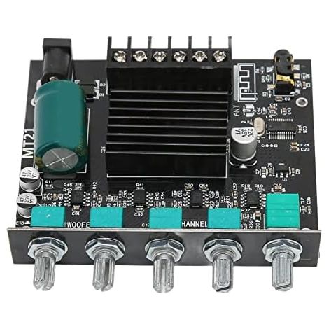 Carte Amplificateur Stéréo Numérique, ZK‑MT21 Bluetooth 2.1 Canal DC 12‑24V, Module Amplificateur de Puissance Audio HiFi DIY, pour Haut-Parleurs 15‑100W 4‑8Ω