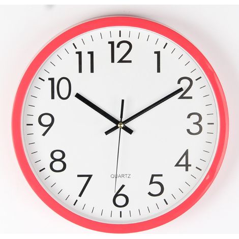 Lntyq Horloge de Gare , Rouge, Ø 30 cm (1/3)