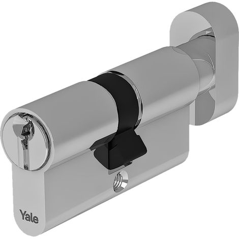 Cylindre européen avec Bouton pour Serrure YC104KD305004N1 Nickelé, 30/50mm, 4 clés