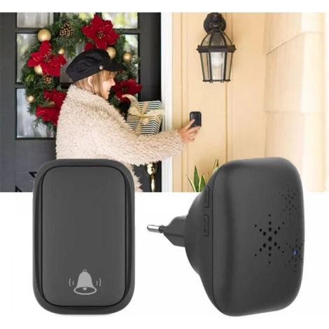 Sonnette sans Fil et sans Pile Extérieur Étanche IP 65 Neige Pluie Humidité,noir (1/5)